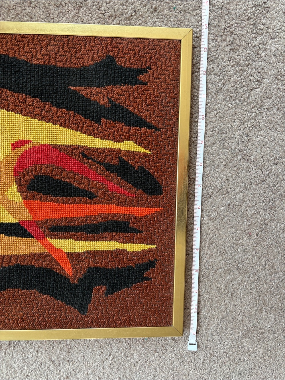 Mid-century modern "Three Dancers" needlepoint art piece. - Picture 8 of 9